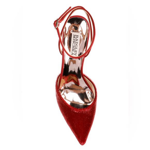 Badgley Mischka Red Lyric Plush Ankle Straps - Picture 5 of 13